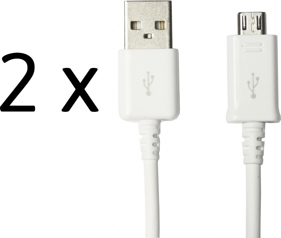 Beschrijvend teller Turbulentie ᐅ • 2 stuks Originele Oplaadkabel Micro-USB Wit 1M voor Samsung | Snel en  Goedkoop: PhoneGigant.nl