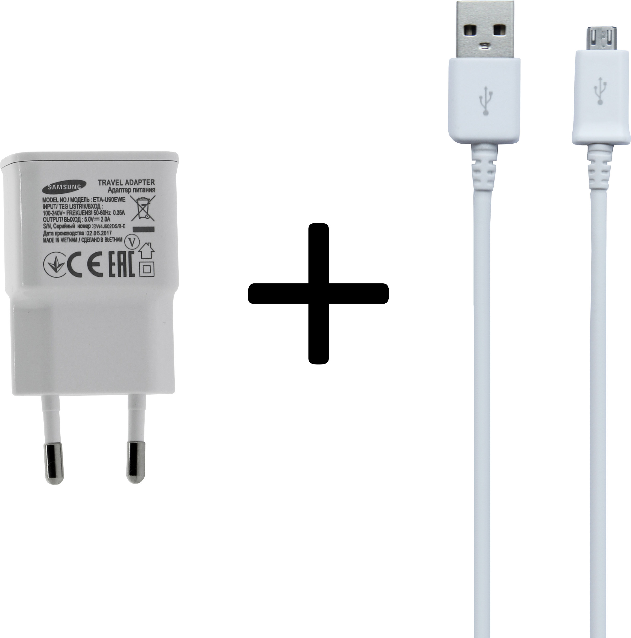 ᐅ • Originele Oplader + USB Wit voor Samsung | Snel en Goedkoop: PhoneGigant.nl