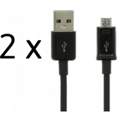 2 stuks Originele Oplaadkabel Micro-USB Zwart 1M voor Samsung