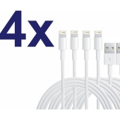 Lightning kabel voor Apple iPhone & iPad - 1 Meter - 4 stuks 