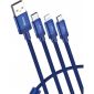 Baseus 3-in-1 kabel - Lightning + Micro-USB + USB-C - Blauw