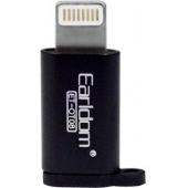Earldom Mirco-USB naar Lightning Converter incl. Kettinkje - Zwart
