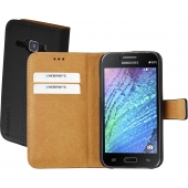 Mobiparts Lederen Book Case Samsung Galaxy J1 Zwart