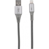 Musthavz 1 Meter Nylon USB-A naar Lightning Kabel 