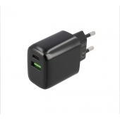 Musthavz 2 Poort Power Delivery Thuislader - 20W - Zwart - USB-C + USB-A