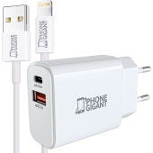 PhoneGigant USB-A / USB-C Adapter + USB-A naar Lightning kabel 1 Meter